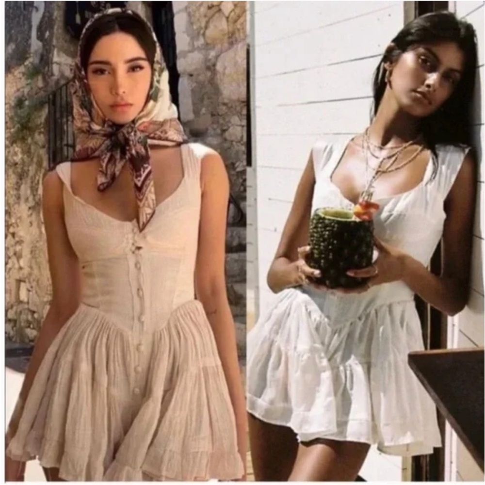 NWT Vanessa Mooney Ivory cream Elisabeth Romper Dress S